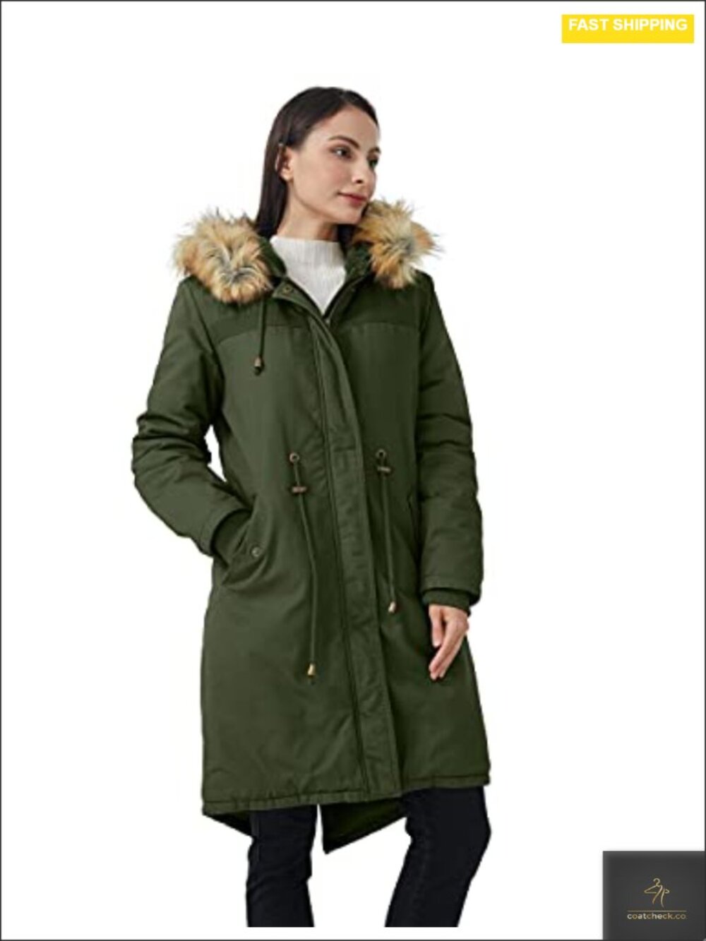 WenVen Women's Winter Long Hooded Sherpa Lined Parka Jacket Warm Coat